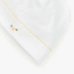 White Pima Cotton Bee Hive Baby Hat