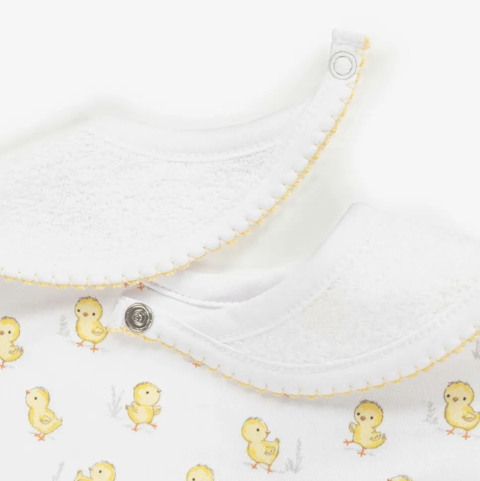 White Pima Cotton Cheery Chicks Bib