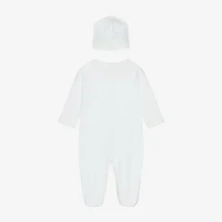 White Pima Duckling Babygrow & Hat Set
