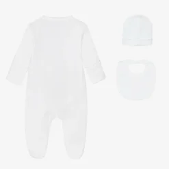 White Pima Giraffe Glee Babygrow Set