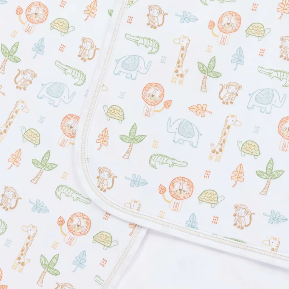 White Pima Jungle Adventure Blanket (72cm)