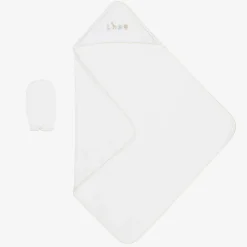 White Safari Squad Hooded Towel & Mitt Set