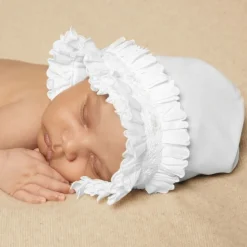 White Smocked Baby Bonnet