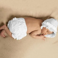 White Smocked Baby Bonnet