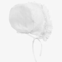 White Smocked Baby Bonnet