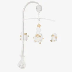 White Teddy Bear Musical Cot Mobile (40cm)
