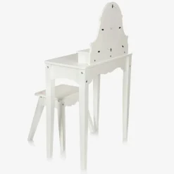 White Wooden Dressing Table & Stool Set (95cm)