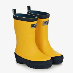 Yellow & Navy Blue Rain Boots