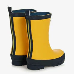 Yellow & Navy Blue Rain Boots