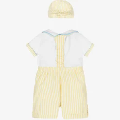 Yellow & White Shorts Set