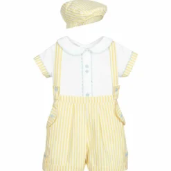 Yellow & White Shorts Set