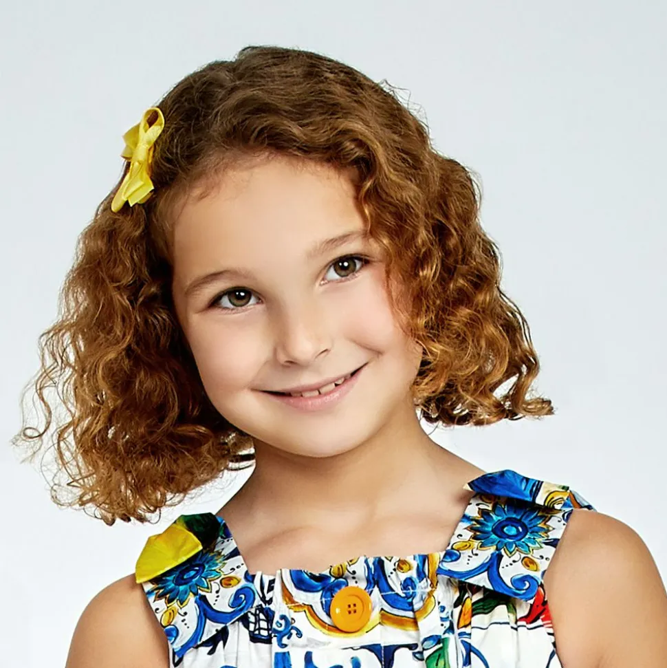 Yellow Bow Hair Clip (7cm)