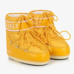 Yellow Logo Short Snow Boots